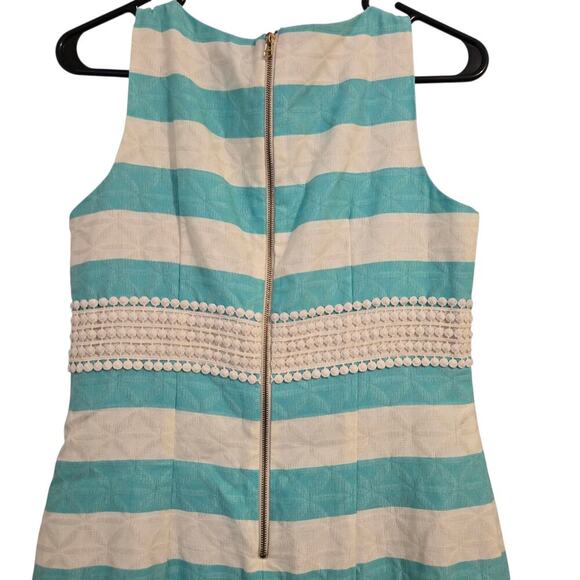 Just Taylor Turquoise Cream Sleeveless Dress Women’s Size 2 Lined - Picture 5 of 10